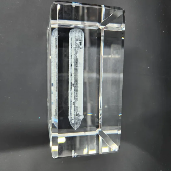 Royal Caribbean Independence of the Seas 3D Etched Crystal Block Paper Weight